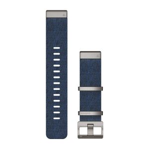 QuickFit® 22-klockarmband Armband i jacquardvävd nylon - Blå