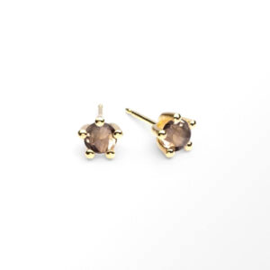 Sandberg Cocktail, örhänge rökkvarts 18 k. 5 mm