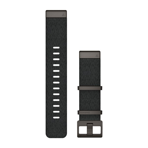 QuickFit® 22-klockarmband Armband i jacquardvävd nylon svart/svart