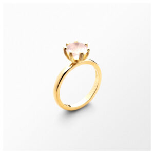 Sandberg Cocktail ring Rosenkvarts 18 k guld 5 mm