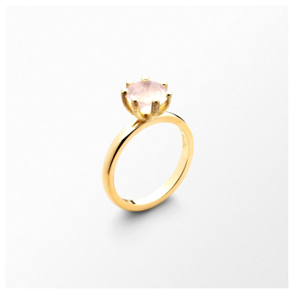 Sandberg Cocktail ring Rosenkvarts 18 k guld 5 mm