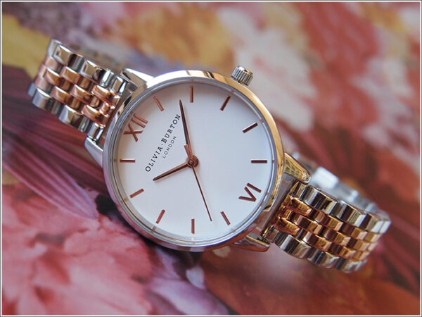 Olivia Burton Midi Dial White Dial Rose & Silver Bracelet Watch - Bild 2