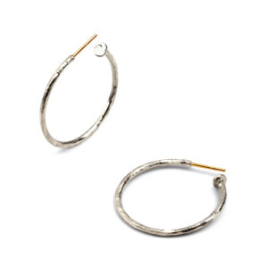 Sandberg Örhänge Ringo Creol Silver/18 k guld. 29 mm