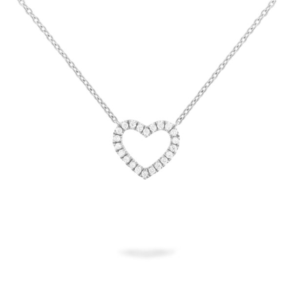 Piero Milano - Hjärt halsband vitguld 18 k med diamanter