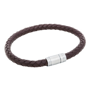 By Billgren - LIAM Läderarmband Brun/Stål