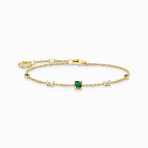 Thomas Sabo Armband Gröna och vita stenar guldf.. 1 ex