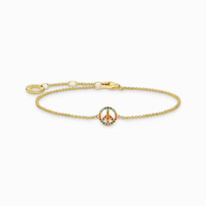 Thomas Sabo armband Peace med stenar i färg guldf.
