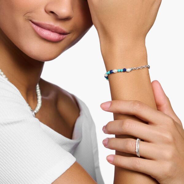 Thomas Sabo Charm-armband med blått beads, silver. 1 ex - Bild 2