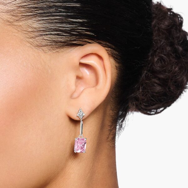Thomas Sabo Örhängen med rosa sten, silver - Bild 2
