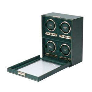 Wolf British Racing Green 4 Piece Watch Winder