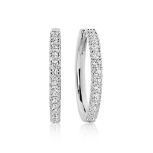 Sif Jakobs Örhänge Ellera X Grande Creolo - Silver med vita zirkoner. 24 mm