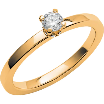 Schalins LOVE 13 - Smal enstensring med Halo ring 18k. 0.24 ct Diamanter - Svagt välvd - Bild 2