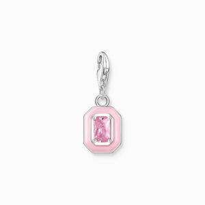 Thomas Sabo Charm - hängsmycke Rosa sten silver.