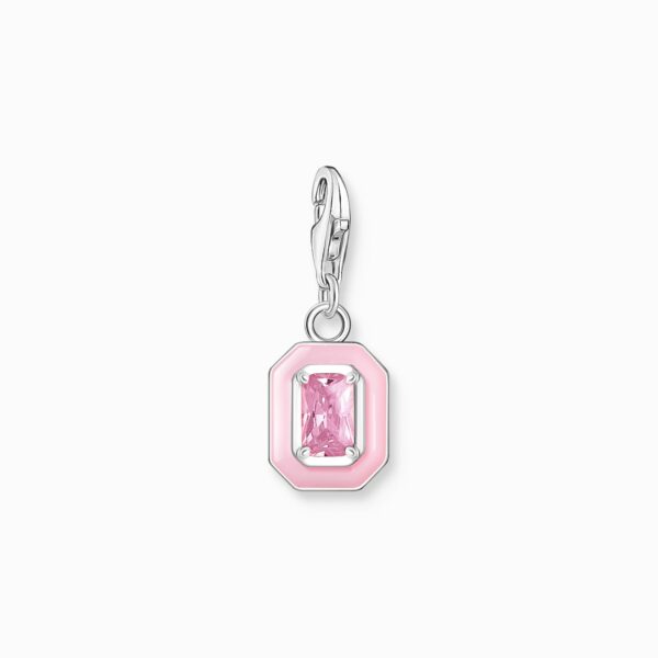 Thomas Sabo Charm - hängsmycke Rosa sten silver.