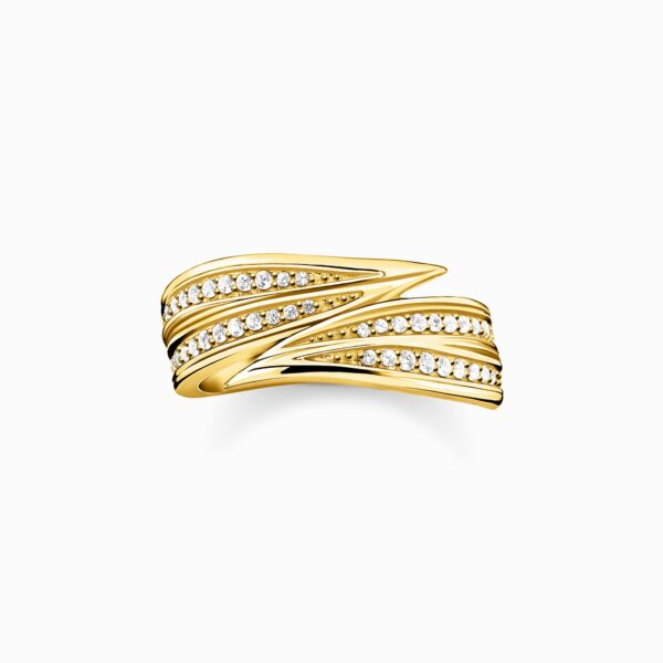Thomas Sabo ring Blad mönster Stl. 54. Öppenring med justering