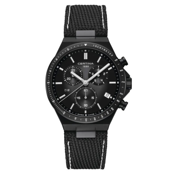 Certina DS-7 Chronograph. 41 mm Black Steel. 1 ex