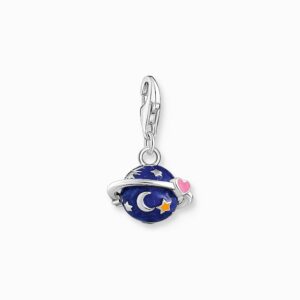 Thomas Sabo Charms berlock: Saturnus med mörkblå och röd. Sista ex