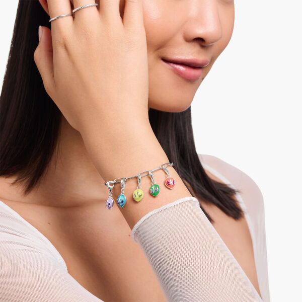 Thomas Sabo Charms berlock: Alienhuvud med emalj och stenar. Silver - Bild 2