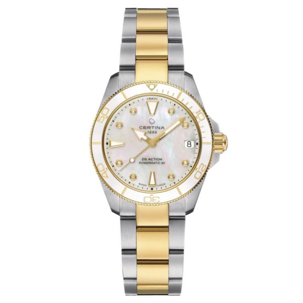Certina DS Action Lady. 34,5 mm. 300 m med diamanter. Automat