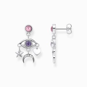 Thomas Sabo Örhängen med öga och färgade stenar av silver. 1 ex