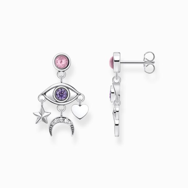 Thomas Sabo Örhängen med öga och färgade stenar av silver. 1 ex