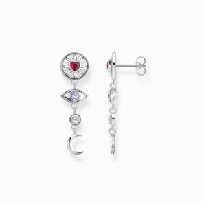 Thomas Sabo Örhängen kosmisk talisman av svärtat silver med stenar. 1 ex