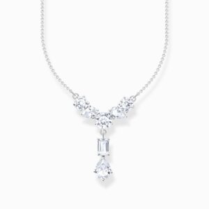 Thomas Sabo Halsband i Y-design i silver med sju vita zirkoniastenar.