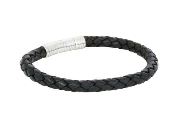 Nobel By Billgren - Silver/läderarmband 20 cm Svart - Bild 2