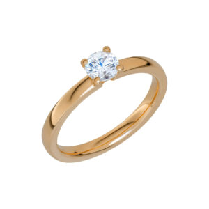 Schalins Glimmer - Smal enstensring 18k. 0,50 ct Diamant  - Svagt välvd