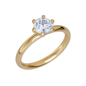 Schalins Glow - Smal enstensring 18k. 1,0 ct Diamant  - Svagt välvd
