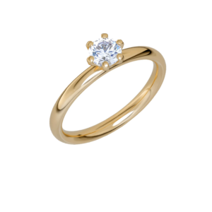 Schalins Glow - Smal enstensring 18k. 0,50 ct Diamant  - Svagt välvd