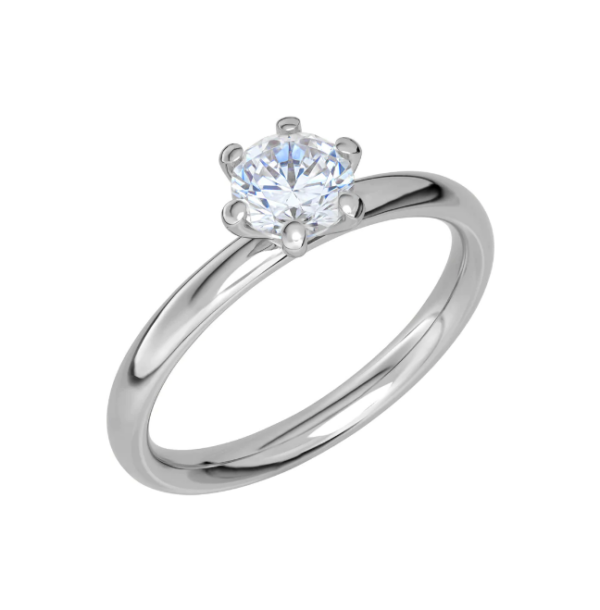 Schalins Glow - Smal enstensring 18k. 0,50 ct Diamant  - Svagt välvd - Bild 2