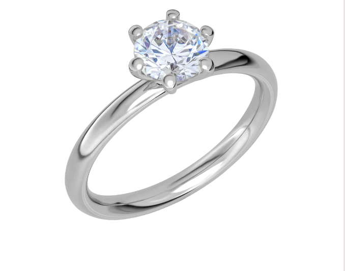 Schalins Glow - Smal enstensring 18k. 1,0 ct Diamant - Svagt välvd - Bild 2