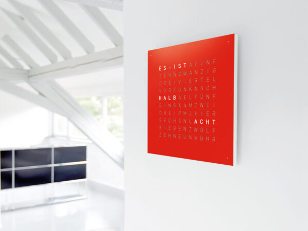 Qlocktwo - Red Pepper 45*45 cm. Röd stål - Bild 5