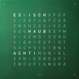 Qlocktwo - Green Velvet 45*45 cm. Grön sammet. Beställningsvara