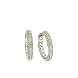 Piero Milano - Hoop Earring Pavé  18kt guld med diamanter 15,5 mm - 0,37 ct