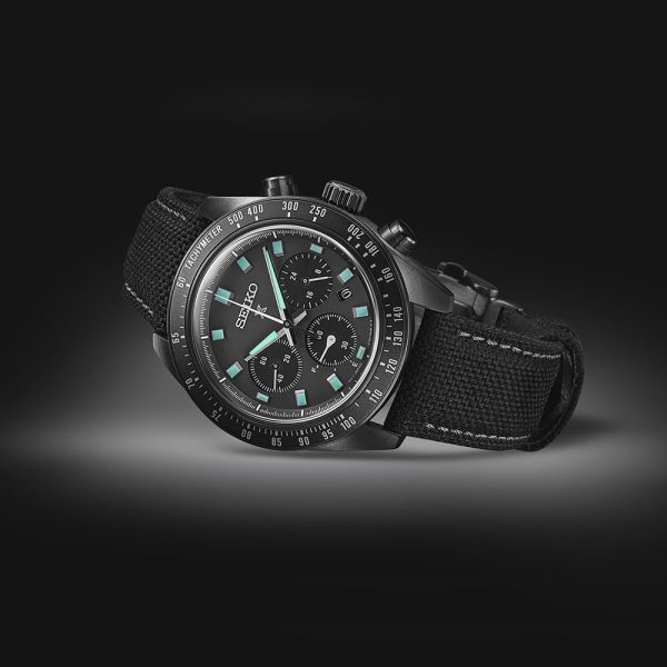 Seiko Prospex Speedtimer 41 mm 100M. Black Steel. Night Vision - 1 exemplar - Bild 4
