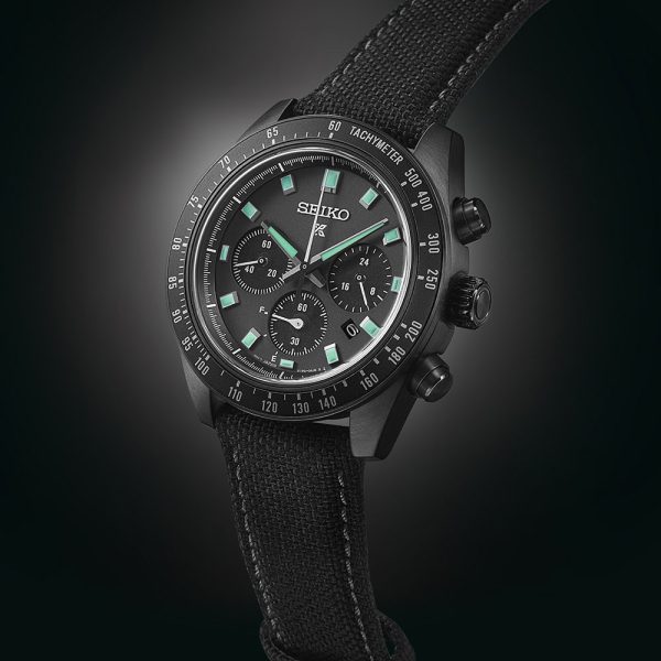 Seiko Prospex Speedtimer 41 mm 100M. Black Steel. Night Vision - 1 exemplar - Bild 3