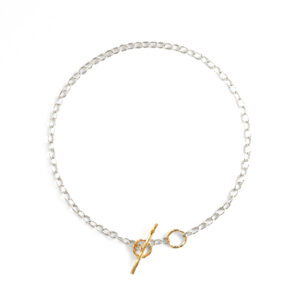 Sandberg Halsband Pinnlåskedja Silver/18 k 42-50-70/90 cm
