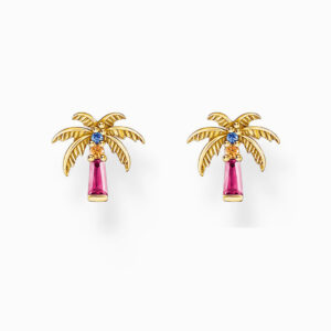 Thomas Sabo stiftörhänge palm med färgglada stenar, pläterat. sista ex