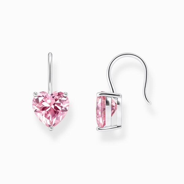 Thomas Sabo Örhängen - Rosa hjärtformade och krok.