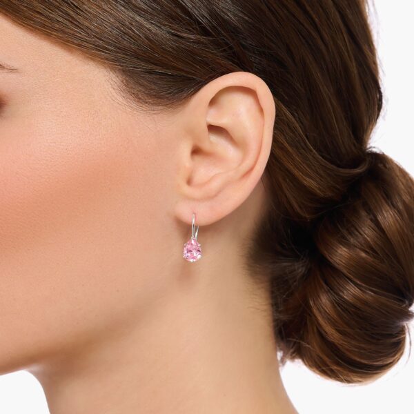 Thomas Sabo Örhängen - Rosa droppsten och krok. - Bild 2