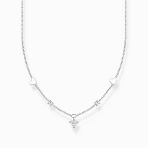 Thomas Sabo Charm med hjärtan och vita stenar silver. 1 ex