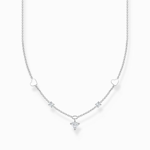 Thomas Sabo Charm med hjärtan och vita stenar silver. 1 ex
