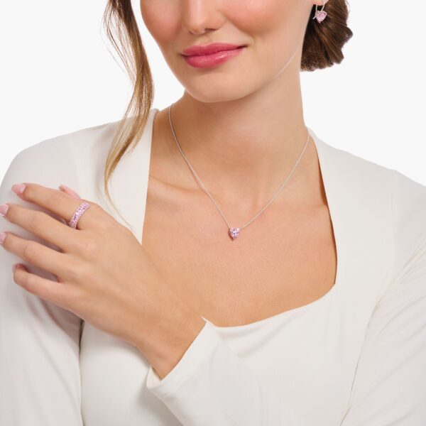 Thomas Sabo Halsband - Rosa zirkonia hjärtformad, silver. - Bild 2