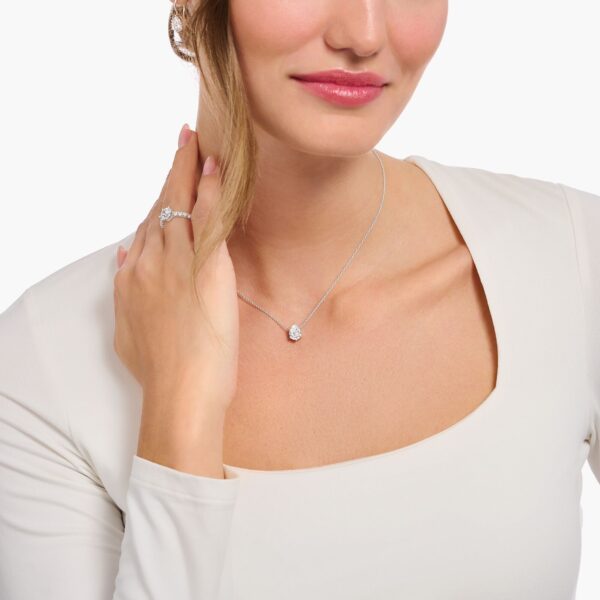 Thomas Sabo Halsband - Vit zirkonia droppformat, silver. - Bild 2