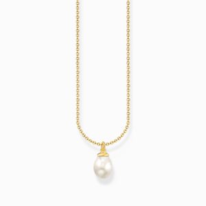 Thomas Sabo Halsband -  Pärla, guldpläterat.