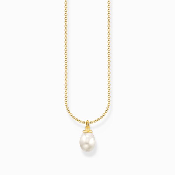 Thomas Sabo Halsband -  Pärla, guldpläterat.