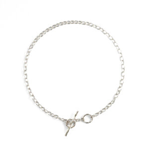 Sandberg Halsband Pinnlåskedja Silver 42-50-70/90 cm