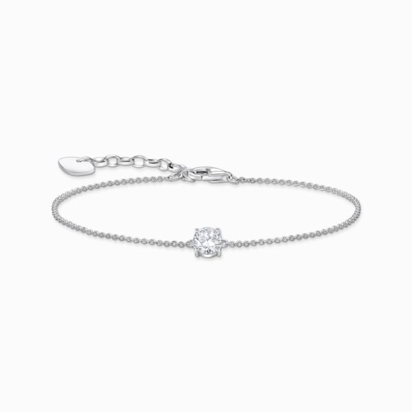 Thomas Sabo Armband rund vit zirkonia. Vit sten silver.